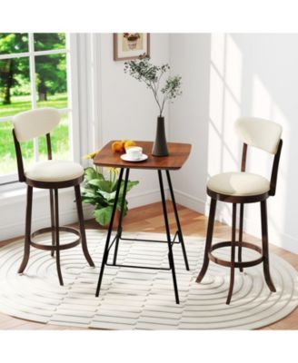 30.5'' Bar Height Chairs Set of 4 Swivel High Barstool w/ Padded Seat and Backrest