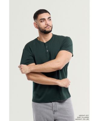 X RAY Men's XRAY Basic Henley Neck Short Sleeve T-Shirt