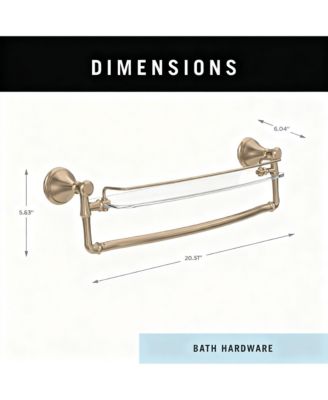 Cassidy Glass Shelf Towel Bar 18 Inch Polished