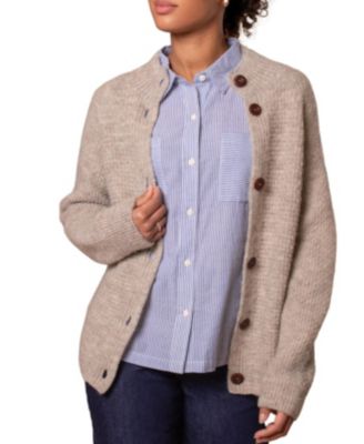 Women's British Wool Moss Stitch Cardigan