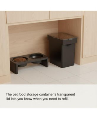 Airtight Pet Food Storage Container Transparent Lid Handle 15Lbs 32Gallon 12Quart