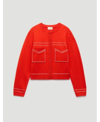 Women's Wool-Blend Stitch Detail Cardigan