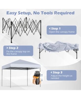 10 x 10 ft Pop Up Canopy Tent with Carrying Bag Eight Stakes and Wind Ropes