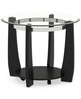 Round Glass Coffee Table 2 Tier with Storage Shelf