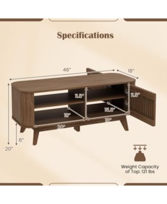 Rectangular Coffee Table Storage Adjustable Shelves Walnut