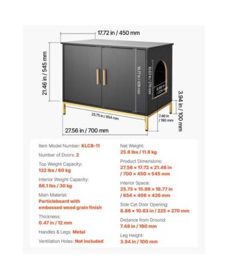 27.6" Hidden Cat Litter Box Enclosure Furniture with Metal Legs and Handle, Modern End Table, Fits Most Litter Boxes