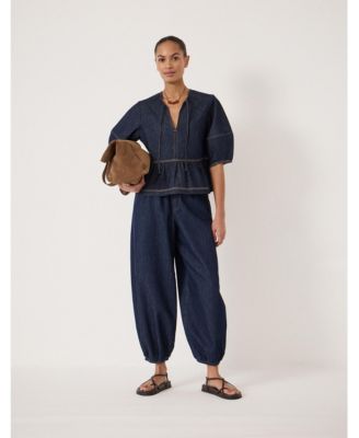 Women's Betty Barrel Sleeve Denim Top