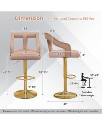 4 PCS Adjustable Swivel Bar Stool w/ Footrest 2-Layer Electroplated Metal Base