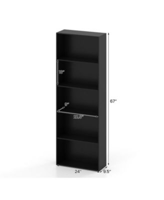 5-Tier Freestanding Storage Bookcase with Anti-Tipping Kits