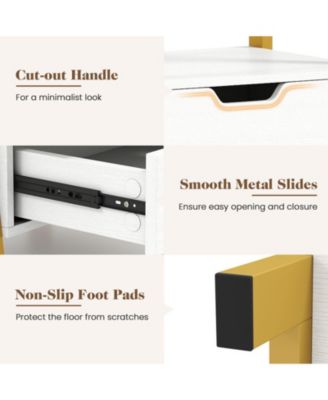 4-Tier Ladder Shelf with 2 Drawers and Metal Frame