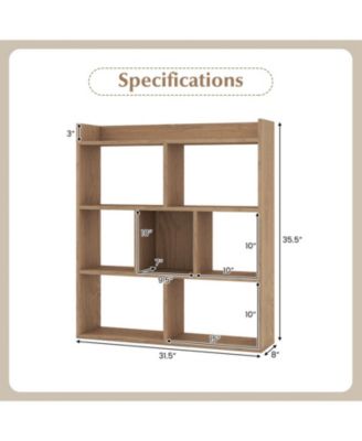 7-Cube Open-Back Bookshelf with Anti-Toppling Devices