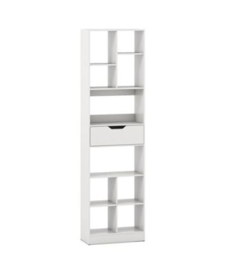 71-Inch Tall 10-Cube Bookcase with Drawer