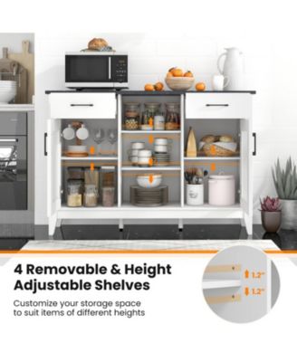 52-Inch Sideboard Buffet Cabinet with Drawers and Adjustable Shelves