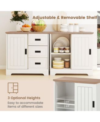 Farmhouse Sideboard Buffet Cabinet with Sliding Doors