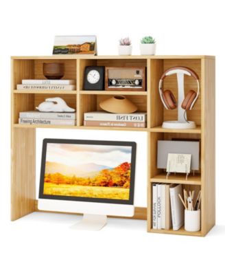 Desktop Bookshelf with 7 Cubbies and Adjustable Shelves