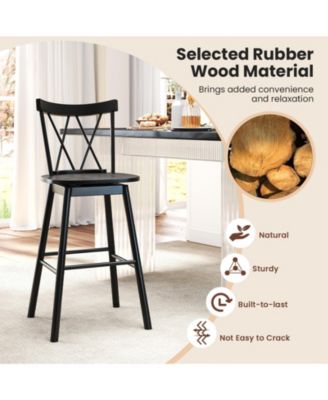 Windsor Bar Stools Set of Two with Ergonomic Backrest