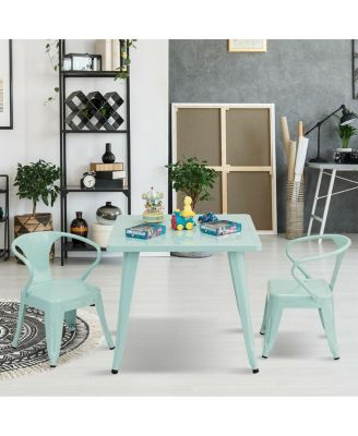 Set of Two Stackable Steel Armchairs for Kids