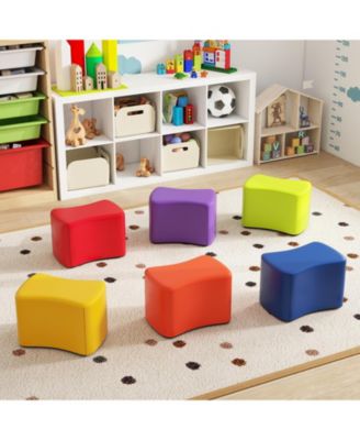 Six Piece Modular Kids Stool Set with Butterfly Design
