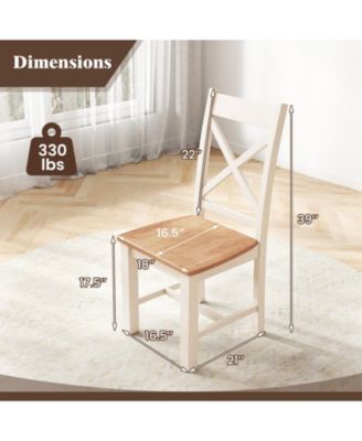 Wooden Dining Chairs Set of Two with High Back Design