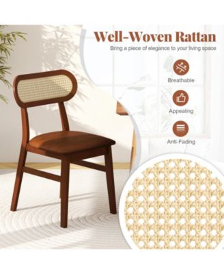 Set of 2 Mid Century Wooden Dining Chairs for Indoor Use