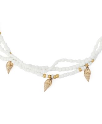 White Vintage Luxe Shell Beaded Layered Necklace