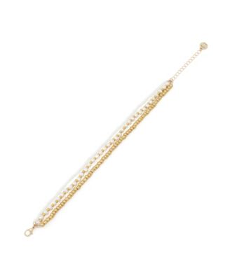 White Vintage Luxe Shell Beaded Layered Anklet