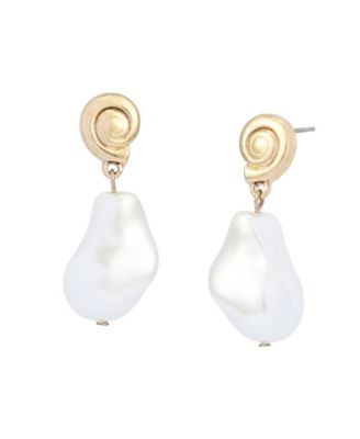 Faux Mother of Pearl Vintage Luxe Shell Drop Earrings
