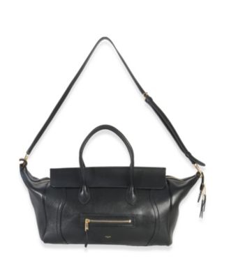 Black Supple Shiny Lambskin Medium New Luggage