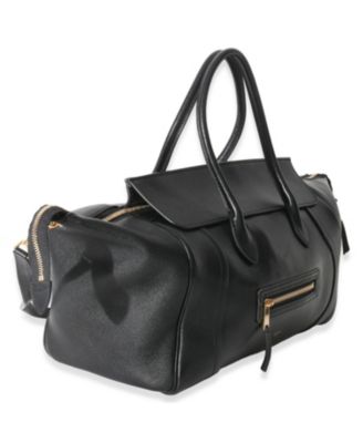 Black Supple Shiny Lambskin Medium New Luggage