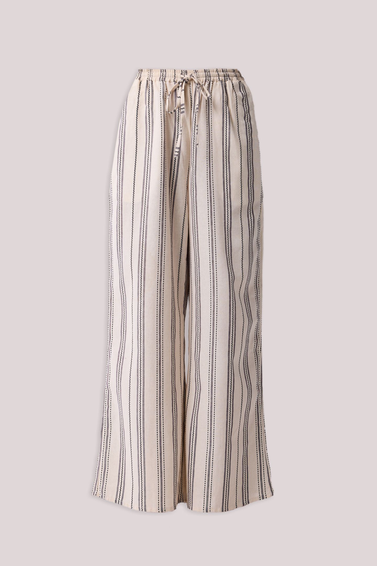 Женские брюки Reistor Wide-leg Drawstring in Stripes, цвет: Холщовый — фото 9