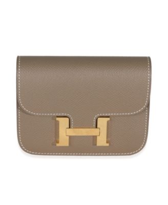 Pre-Owned HERMES Etoupe Epsom Constance Slim Wallet GHW