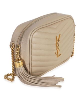 Beige Grain De Poudre Matelasse Mini Lou Camera Bag
