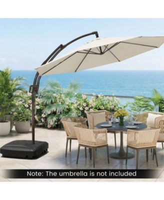 225 lb Cantilever Patio Umbrella Base with Built-In Wheels T-Shaped Cross Frame
