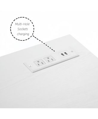 Electric Fireplace TV Stand, 58" Led Entertainment Center for TV up to 32-62", Media Console with USB Charging Outlet for Living Room