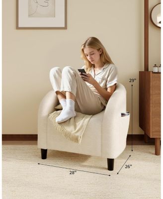 Accent Barrel Chair Boucle Club Chair Furry Sherpa Armchair Suitable for Living Room Bedroom Reception Room Office.