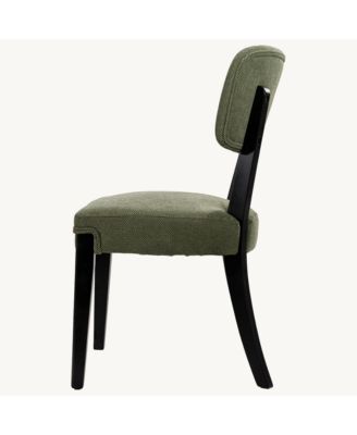 Contemporary Dining Chair Set of 2, Soft Fabric Kitchen Chairs with Solid Wood Legs for Dining Room, Home Use