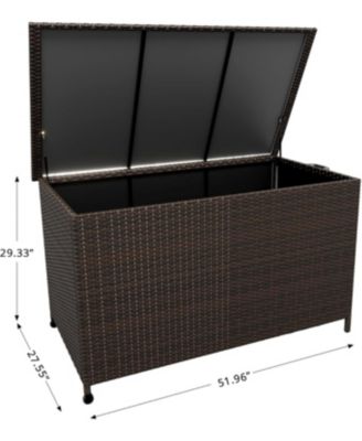 185 Gallon All-Weather Wicker Deck Box for Outdoor Storage