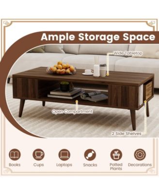 Mid Century Coffee Table with Open Compartment