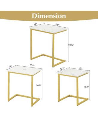 3 Piece Coffee Table Set with End Tables