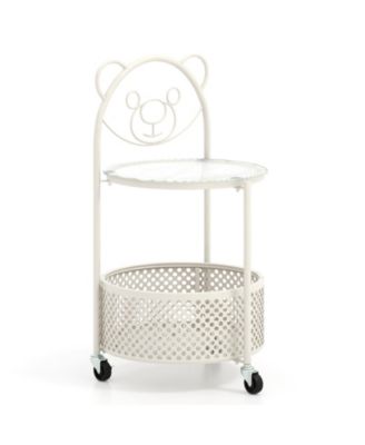 Sofa Side Table on Wheels Lockable Modern End Table