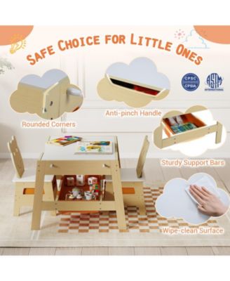 Toddler Table and Chairs Five in One Art Desk with Boards