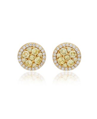 Cubic Zirconia Cluster Halo Stud Earrings