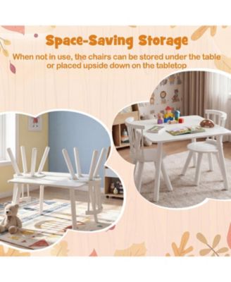 Kids Wooden Table and Chairs Set Three Piece Toddler Furniture