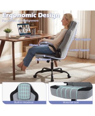 Ergonomic Office Chair with Flip Up Armrests for Desk Use