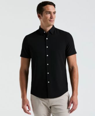 Men's Slim-Fit Stretch Solid Button-Down Seersucker Shirt