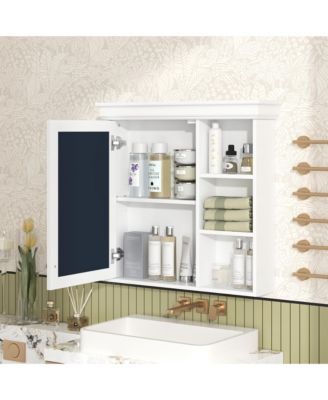 30" x 28" Wall Mounted Bathroom Medicine Cabinet with Mirror and Storage