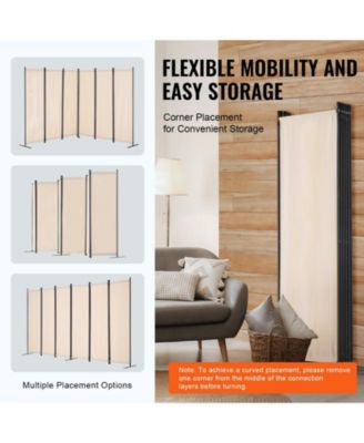 Room Divider, 6 Panel Folding Privacy Screen for Room Separation