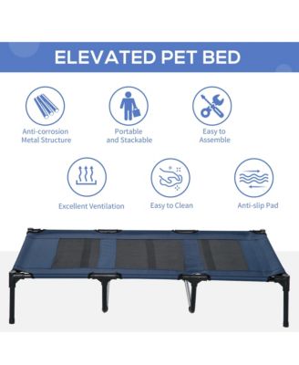 48" x 36" Elevated Breathable Dog Bed w/ Carry Bag Dark Blue