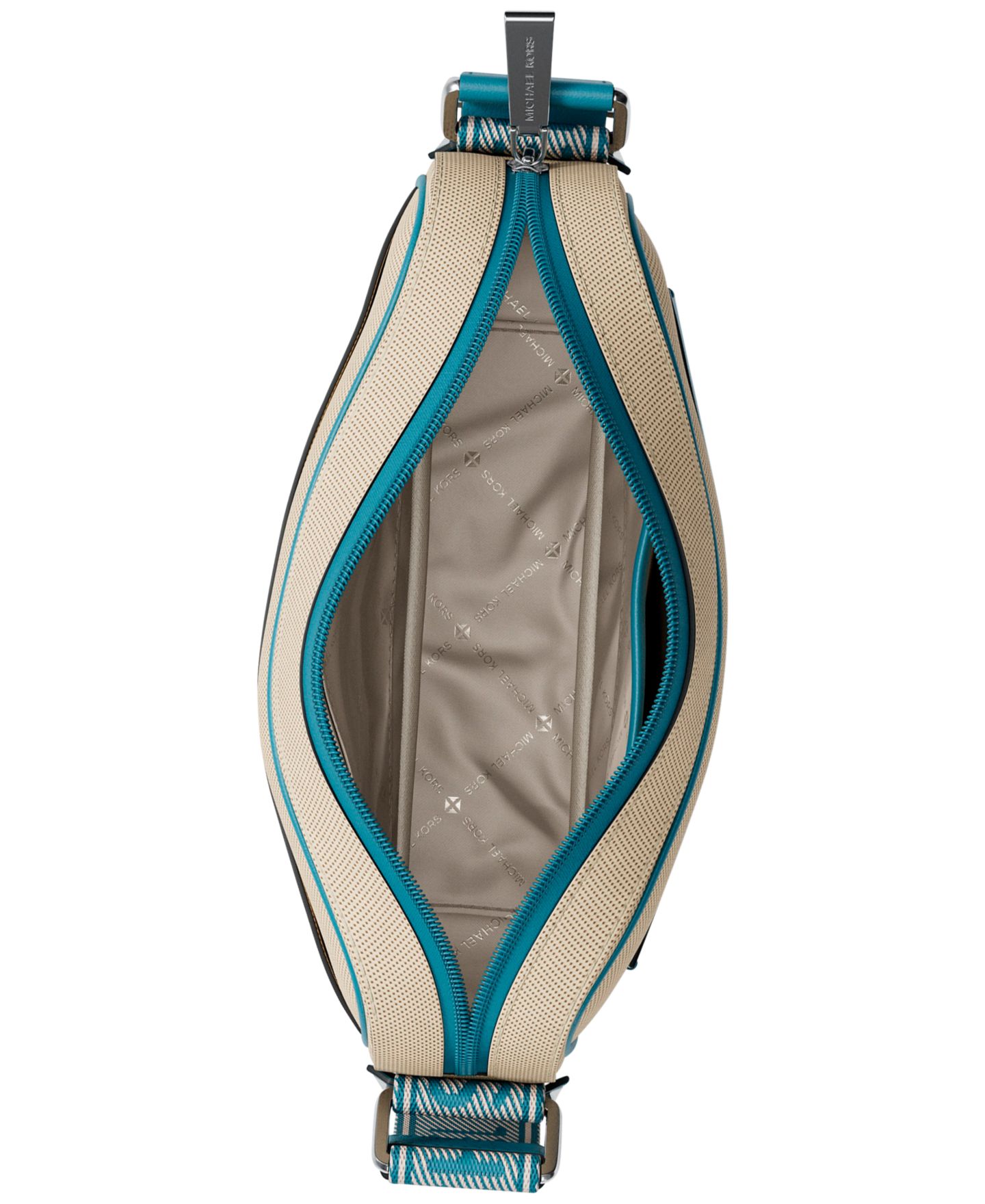 Женская сумка Michael Kors Maeve Small East West Pocket Crossbody, цвет: Синий — фото 4