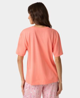 Women's Short-Sleeve Cotton Candied Boxy Pajamas Top